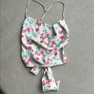 Zara Floral Spaghetti Strap Top